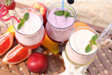 Delicious milkshakes, close-up