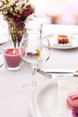 Restaurant table setting