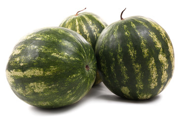 Whole watermelons isolated on white