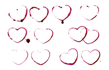 Grunge heart shape prints