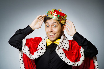King businessman in funny concept