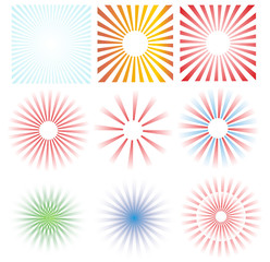 Colorful striped elements on white background, illustration