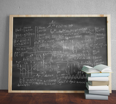 blackboard with drawing formulas
