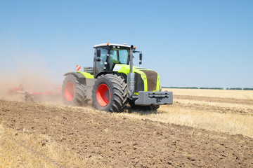 tractor with a plow
