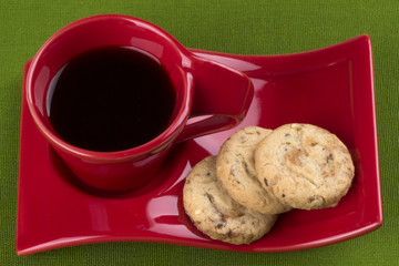 Coffee and oatmeal biscuits