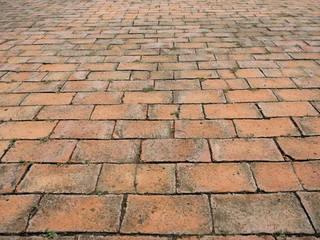 Abstract background of old brick floor.