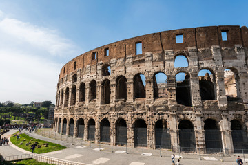 Fototapeta na wymiar Famous colosseum on bright summer day