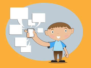 Boy with mobile phone