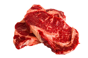 Obraz premium Ribeye steaks isolated on white background