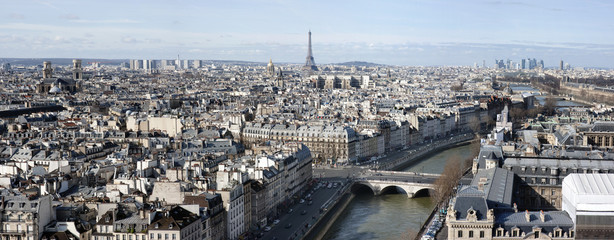 Vue aérienne panoramique de Paris avec la tour Eiffel