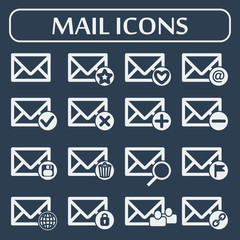 Mail icons for web applications, email icons design.
