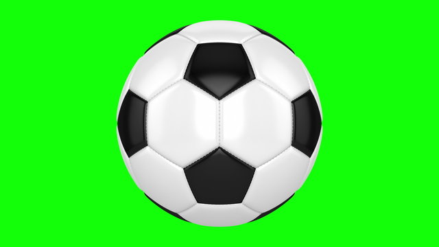 Soccer ball rotates on its axis. Seamless looped animation