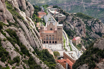Fototapeta na wymiar Montserrat Monastery from Above