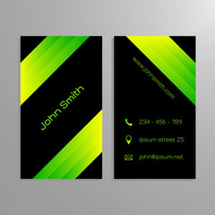Fototapeta premium Business card template - black and gren sleek modern design