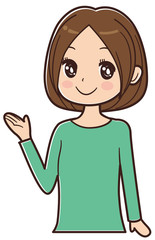 紹介する女性