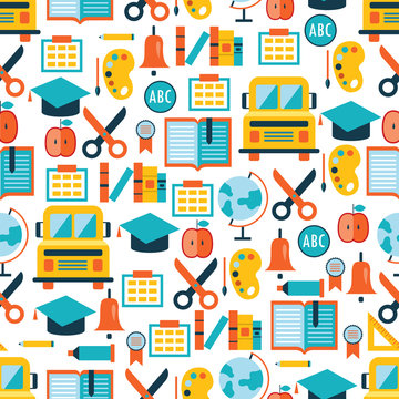 Back to school seamless background pattern