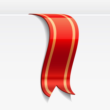 Red bookmark decoration ribbon