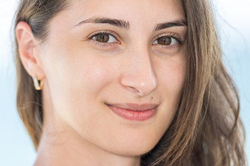 Naklejka premium Beautiful Happy Girl Close Up Portrait