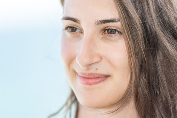 Naklejka premium Beautiful Happy Girl Close Up Portrait