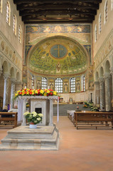Sant'Apollinare in Classe tambour mosaic view, Ravenna