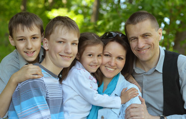 Portrait of friendly family