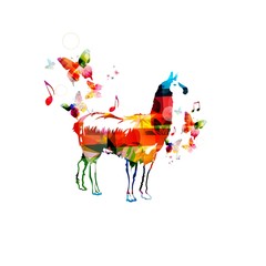 Colorful lama design © abstract