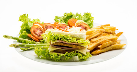 Chicken sandwich on a plate