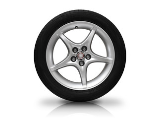 Car wheel isolated