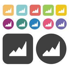 Business growth bar graph icon set. Finance and business symbol.