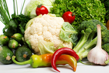 vegetables isolated on a white background