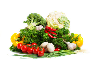vegetables isolated on a white background