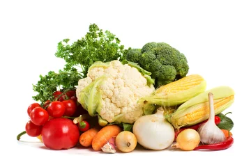 Wall murals Vegetables vegetables isolated on a white background