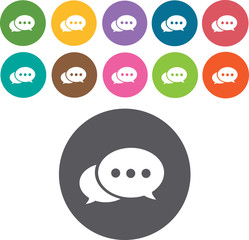 Contact us - information sign icons set. Round and rectangle col