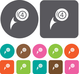 Health and Fitness icons set. Round and rectangle colourful 12 b