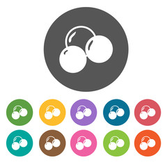 Hair band icon set. Round colourful 12 buttons. Illustration eps