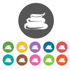 Shit sign icon. Round colourful 12 buttons. Illustration eps10