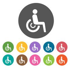 Disabled sign icons set. Illustration eps10