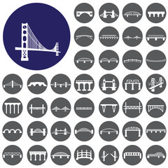 Bridges icons set. Illustration eps10