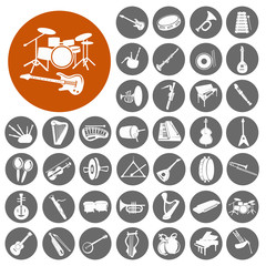 Music instruments  icon collection. Illustration eps10