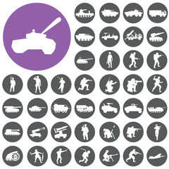 Soldier tank icons set. Illustration eps10