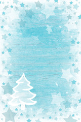 Weihnachtskarte in Türkis, Blau und Weiß; Weihnachtspapier
