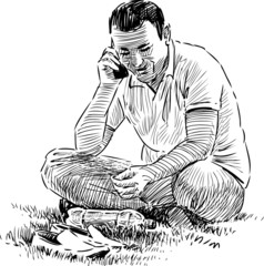 man talking on the phone