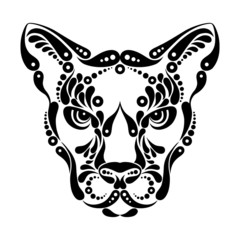 Puma tattoo, symbol decoration illustration