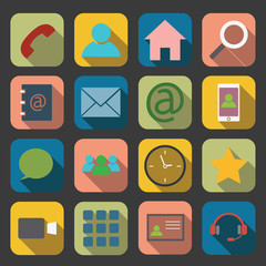 flat communication icons