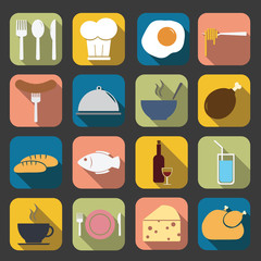flat food icons