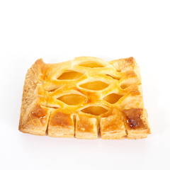 Pineapple pie isolated on a white background