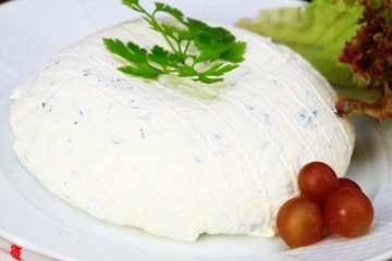 Cream cheese & cut chives inside