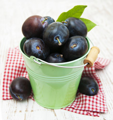 Fresh purple plums