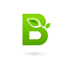 Letter B eco leaves logo icon design template elements. © arbuzu