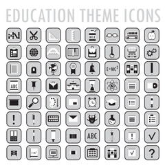 Set of 64 education theme icons. Back to school